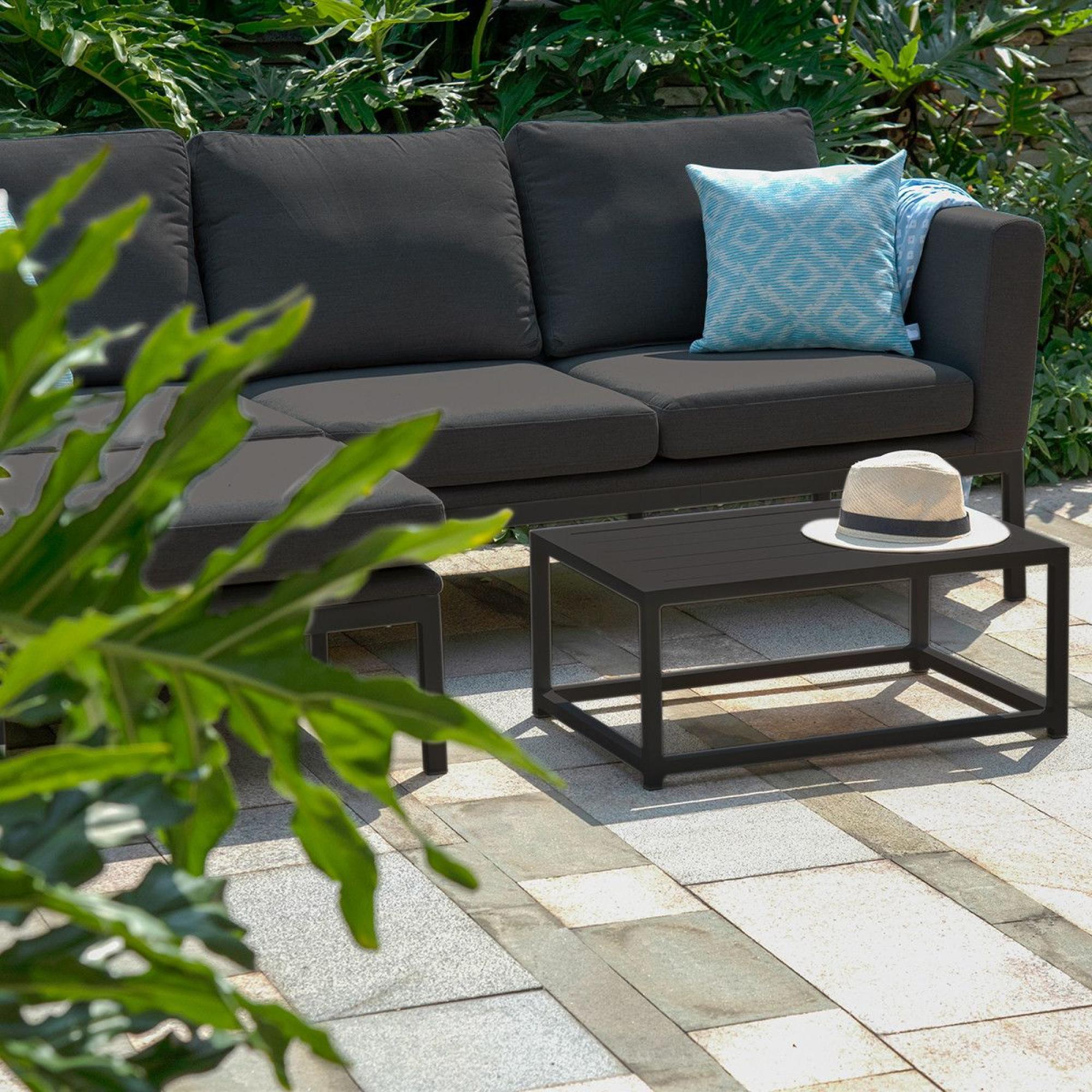 Product photograph of Maze Lounge Outdoor Pulse Charcoal Fabric Chaise Sofa Set from Choice Furniture Superstore.