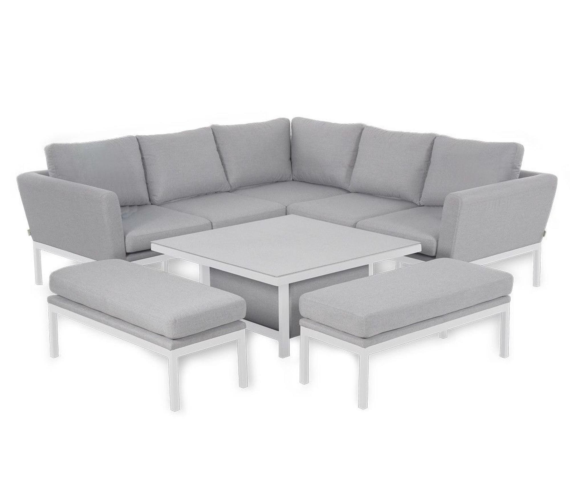 Product photograph of Maze Lounge Outdoor Pulse Lead Chine Fabric Square Corner Dining Set With Rising Table from Choice Furniture Superstore.