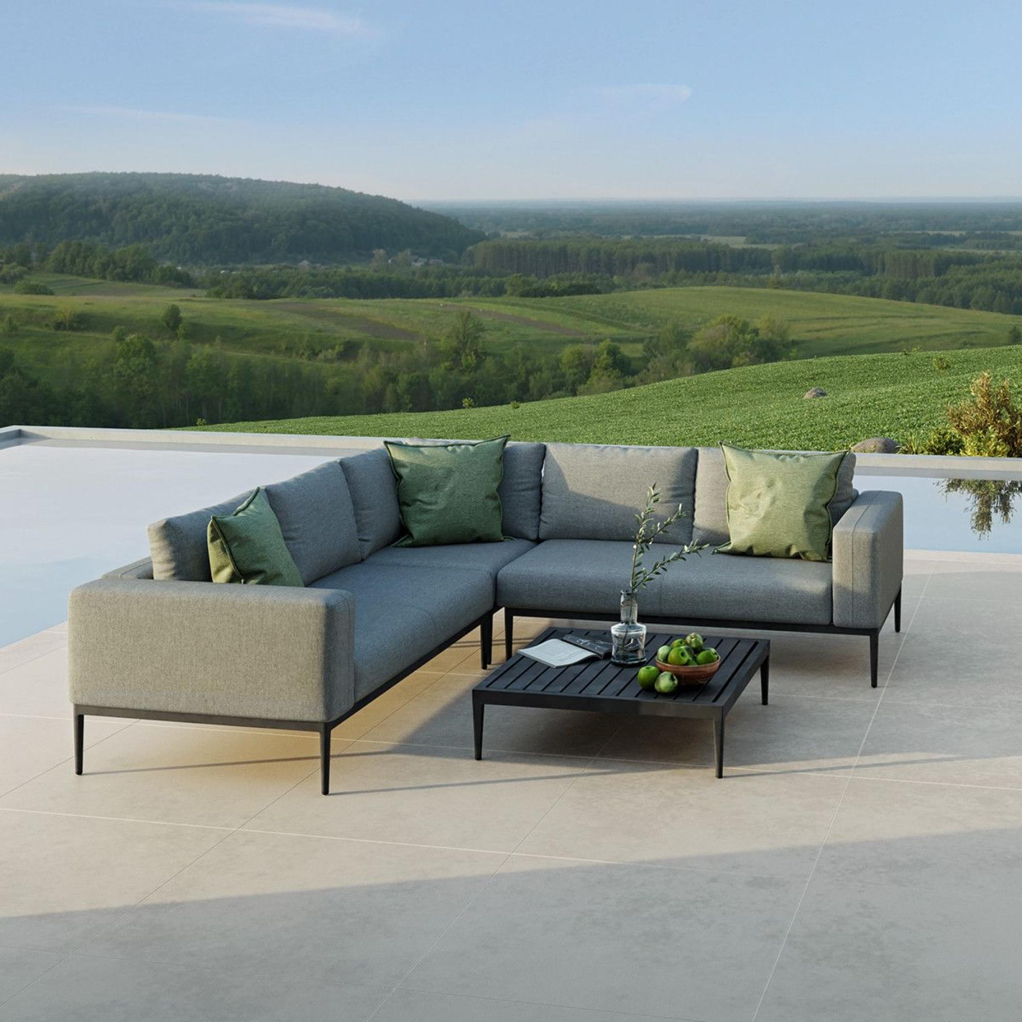 Product photograph of Maze Lounge Outdoor Eve Flanelle Fabric Corner Sofa Group from Choice Furniture Superstore.