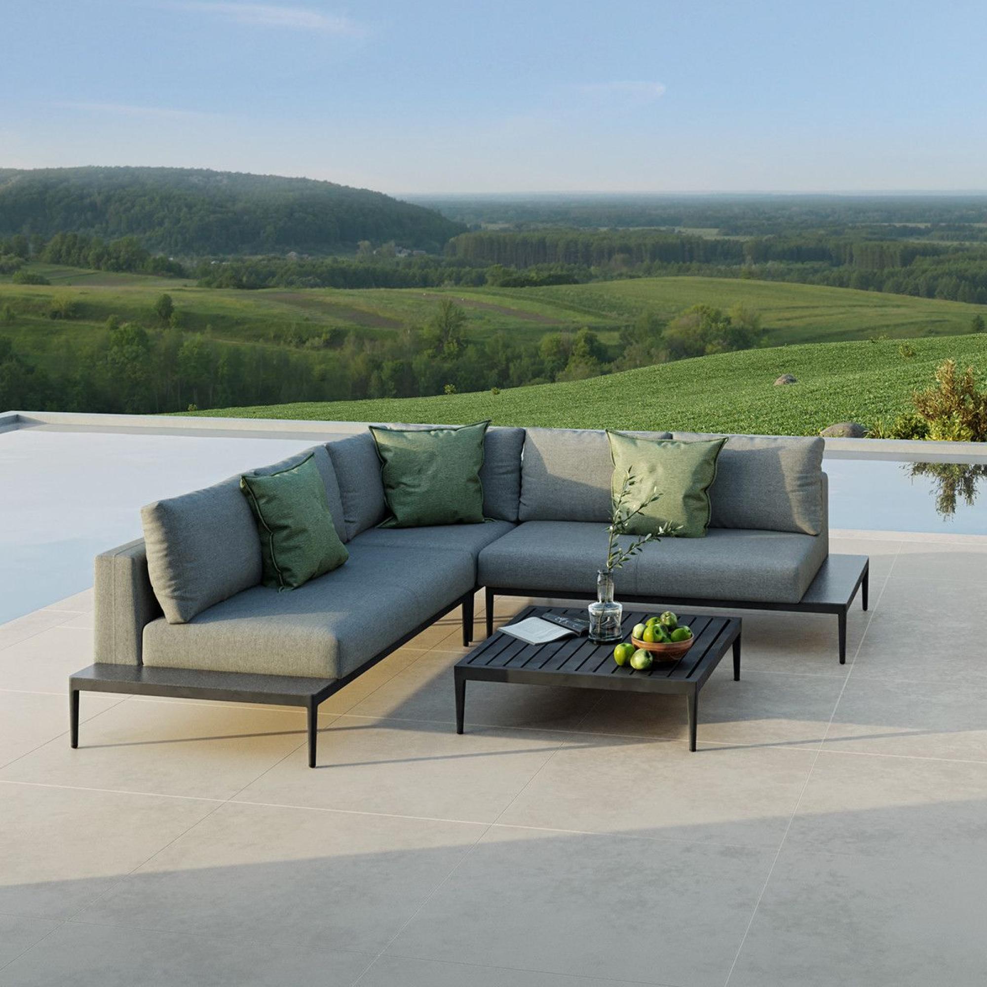 Product photograph of Maze Lounge Outdoor Eve Flanelle Fabric Corner Sofa Group from Choice Furniture Superstore.