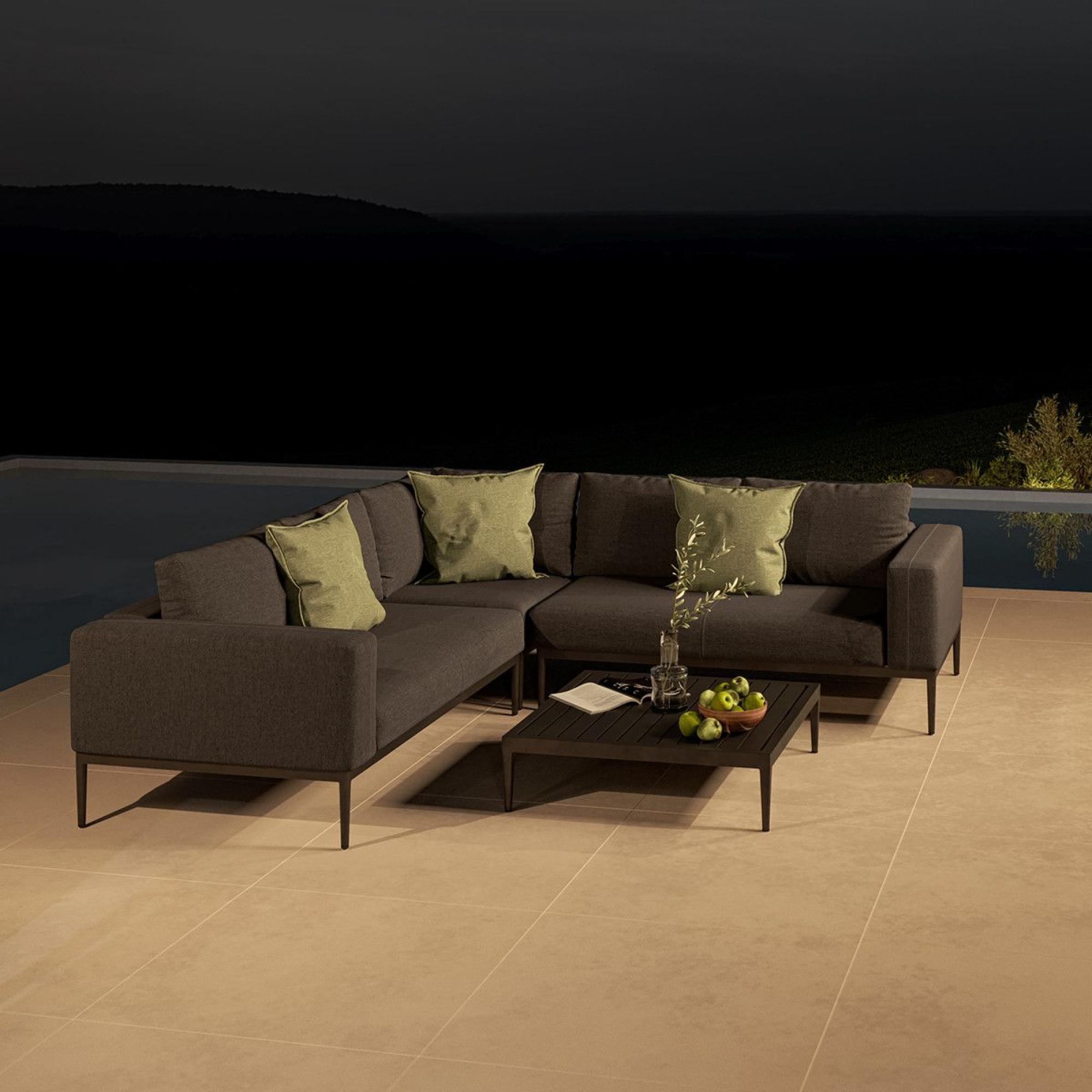 Product photograph of Maze Lounge Outdoor Eve Charcoal Fabric Corner Sofa Group from Choice Furniture Superstore.