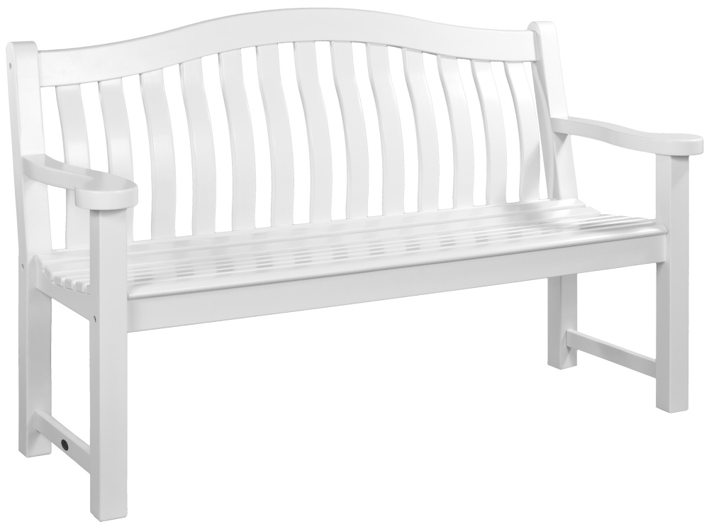 Product photograph of Alexander Rose New England White Painted Turnberry Bench 5ft from Choice Furniture Superstore.