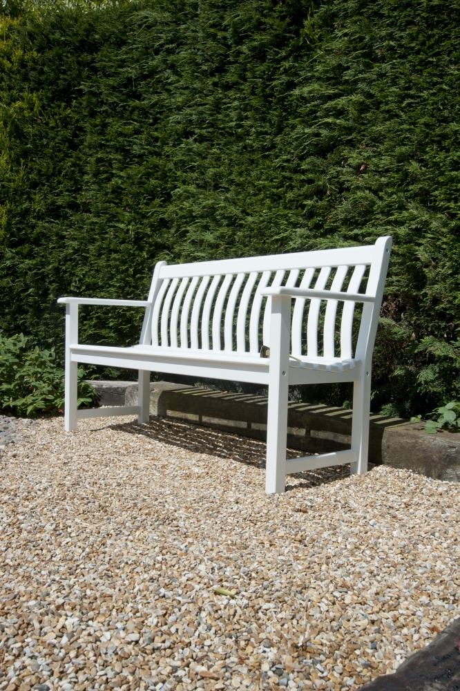 Product photograph of Alexander Rose New England White Painted Broadfield Bench 5ft from Choice Furniture Superstore.