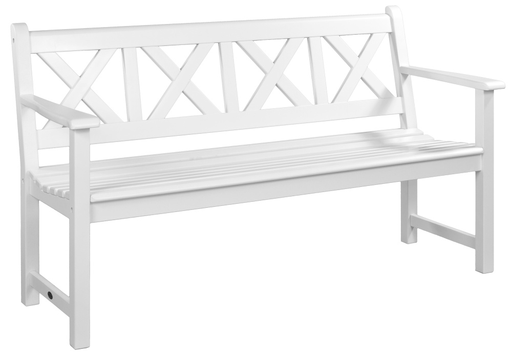 Product photograph of Alexander Rose New England White Painted Drachmann Bench 5ft from Choice Furniture Superstore.