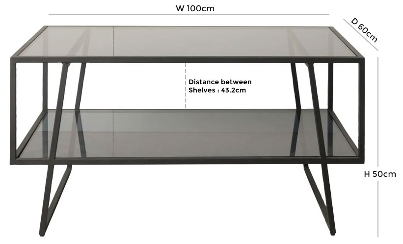 Product photograph of Pollard Black And Glass Coffee Table from Choice Furniture Superstore.