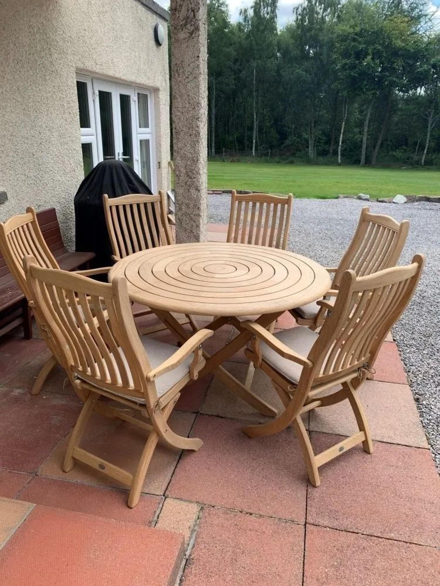 Product photograph of Alexander Rose Roble Bengal Folding Dining Table from Choice Furniture Superstore.