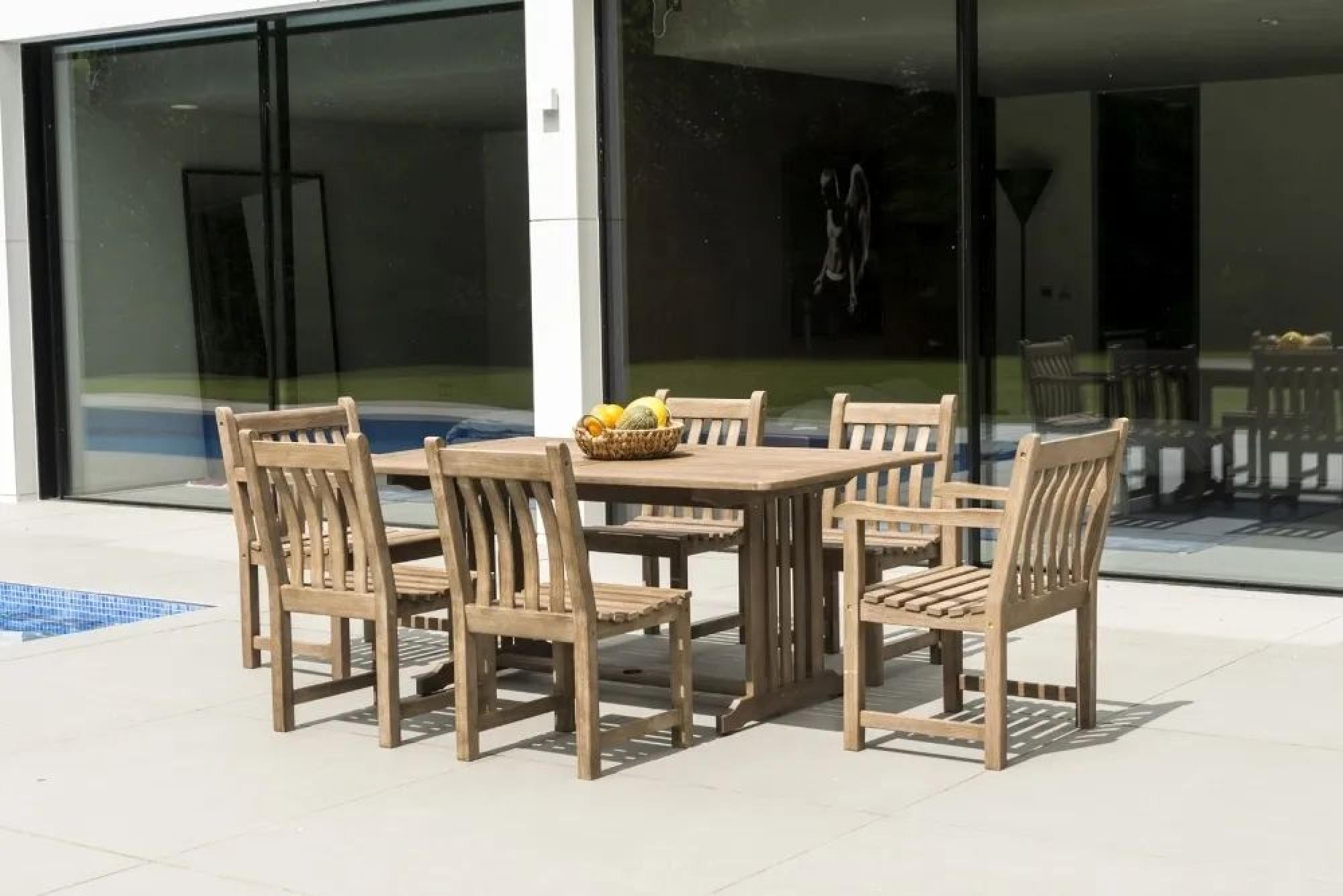 Product photograph of Alexander Rose Sherwood 166cm Rectangular Dining Table from Choice Furniture Superstore.