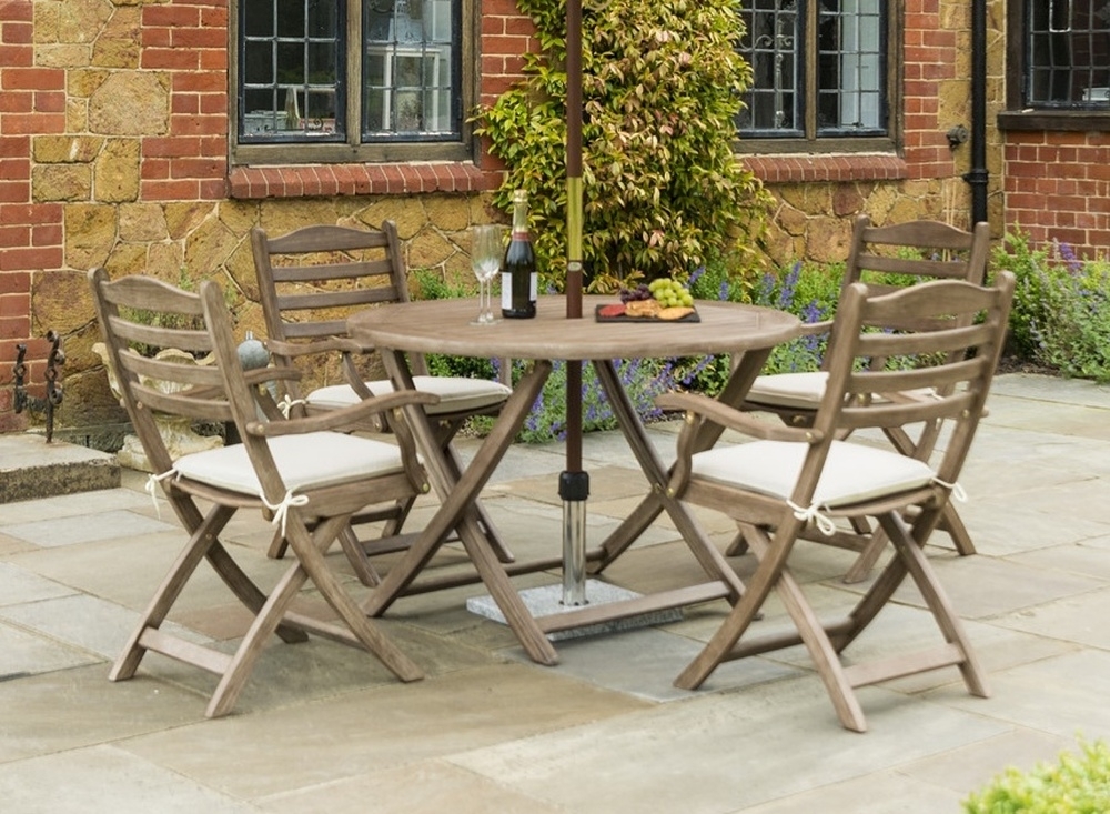 Alexander Rose Sherwood 110cm Round Folding Dining Table - Cfs Furniture Uk