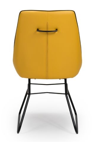 Product photograph of Cooper Ochre Faux Leather Dining Chair Sold In Pairs from Choice Furniture Superstore.