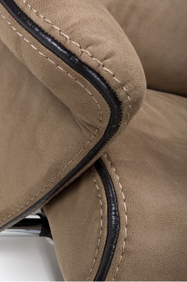 Product photograph of Texas Caramel Beige Faux Leather Swivel Recliner Chair With Footstool from Choice Furniture Superstore.