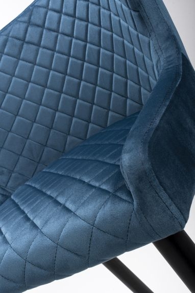 Product photograph of Malmo Blue Velvet Fabric Dining Chair Sold In Pairs from Choice Furniture Superstore.