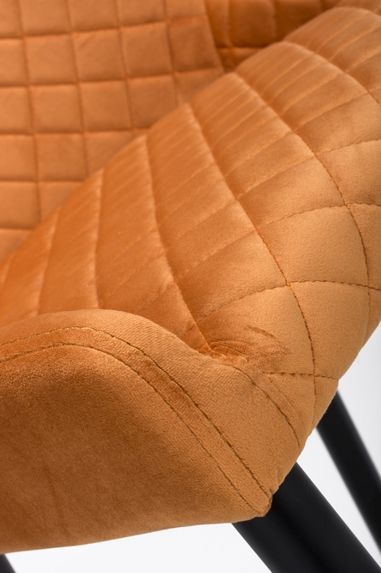 Product photograph of Malmo Burnt Orange Velvet Fabric Dining Chair Sold In Pairs from Choice Furniture Superstore.