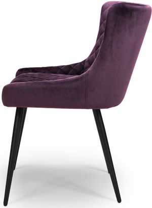 Product photograph of Malmo Mulberry Velvet Fabric Dining Chair Sold In Pairs from Choice Furniture Superstore.