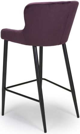 Product photograph of 2 X Malmo Purple Fabric Stool With Back from Choice Furniture Superstore.