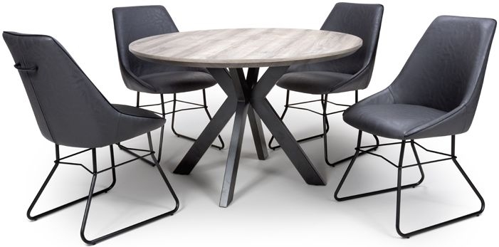 Product photograph of Manhattan Grey 120cm Round Dining Table - 4 Seater from Choice Furniture Superstore.