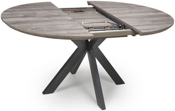 Product photograph of Manhattan Grey Round Extending Dining Table from Choice Furniture Superstore.