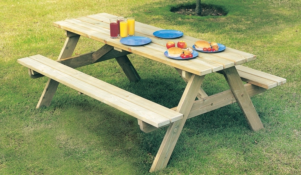 Product photograph of Alexander Rose Pine Woburn Picnic Table 5ft from Choice Furniture Superstore.