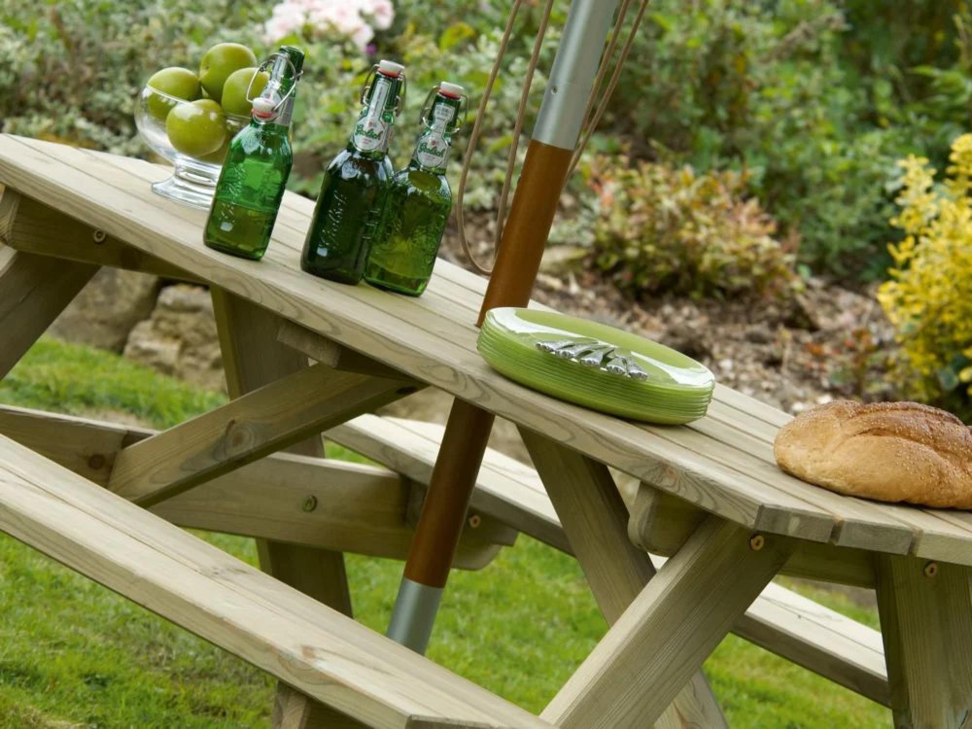 Product photograph of Alexander Rose Pine Woburn Picnic Table 5ft from Choice Furniture Superstore.