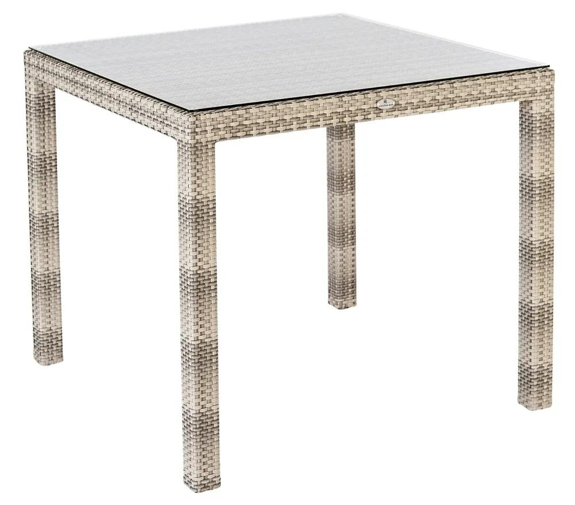 Product photograph of Alexander Rose Ocean Pearl Fiji 80cm Square Dining Table With Glass from Choice Furniture Superstore.