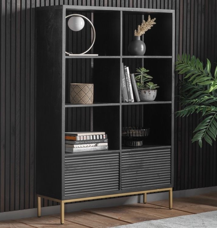Product photograph of Ripple Mango Wood 2 Door Open Display Unit from Choice Furniture Superstore.
