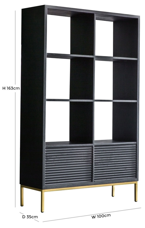 Product photograph of Ripple Mango Wood 2 Door Open Display Unit from Choice Furniture Superstore.