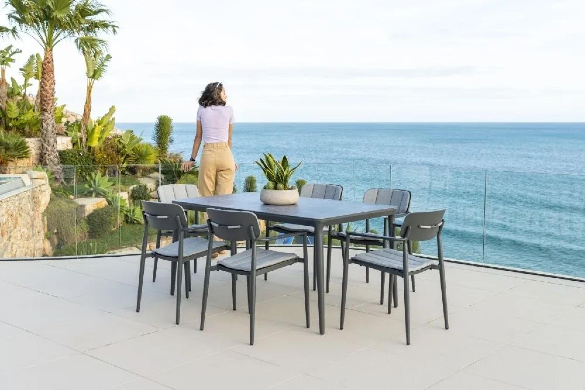 Product photograph of Alexander Rose Rimini 150cm Rectangular Dining Table With Ceramic Glass from Choice Furniture Superstore.