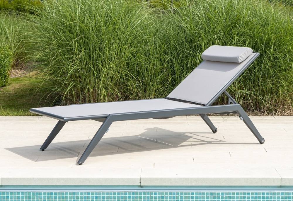 Product photograph of Alexander Rose Rimini Stacking Sling Sunbed from Choice Furniture Superstore.