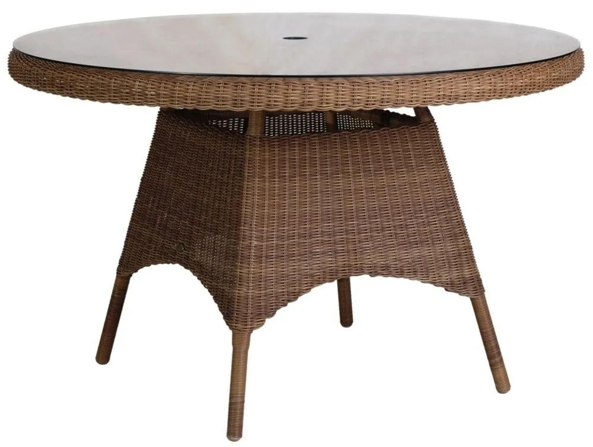 Product photograph of Alexander Rose San Marino 120cm Round Dining Table With Glass from Choice Furniture Superstore.