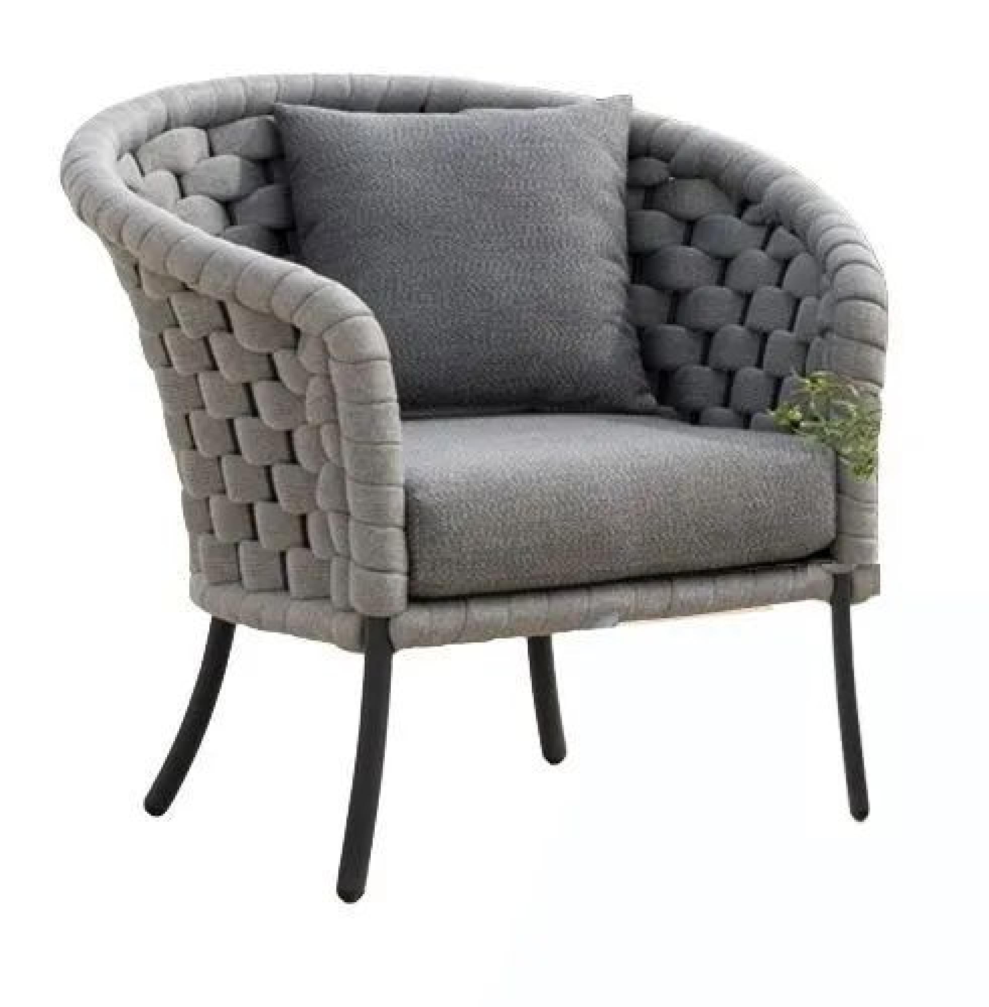 Product photograph of Alexander Rose Cordial Luxe Light Grey Lounge Chair With Cushion from Choice Furniture Superstore.