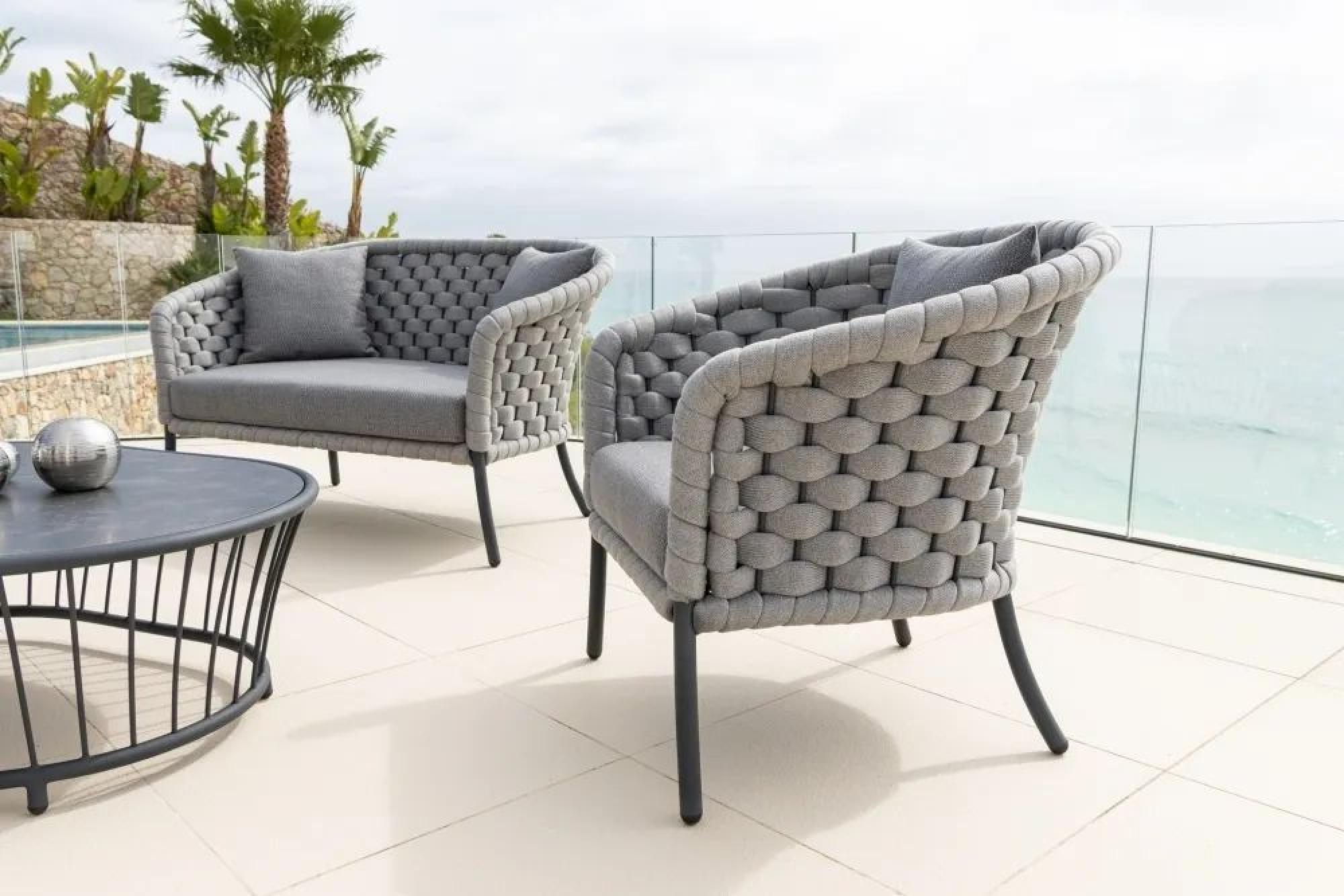 Product photograph of Alexander Rose Cordial Luxe Light Grey Lounge Chair With Cushion from Choice Furniture Superstore.