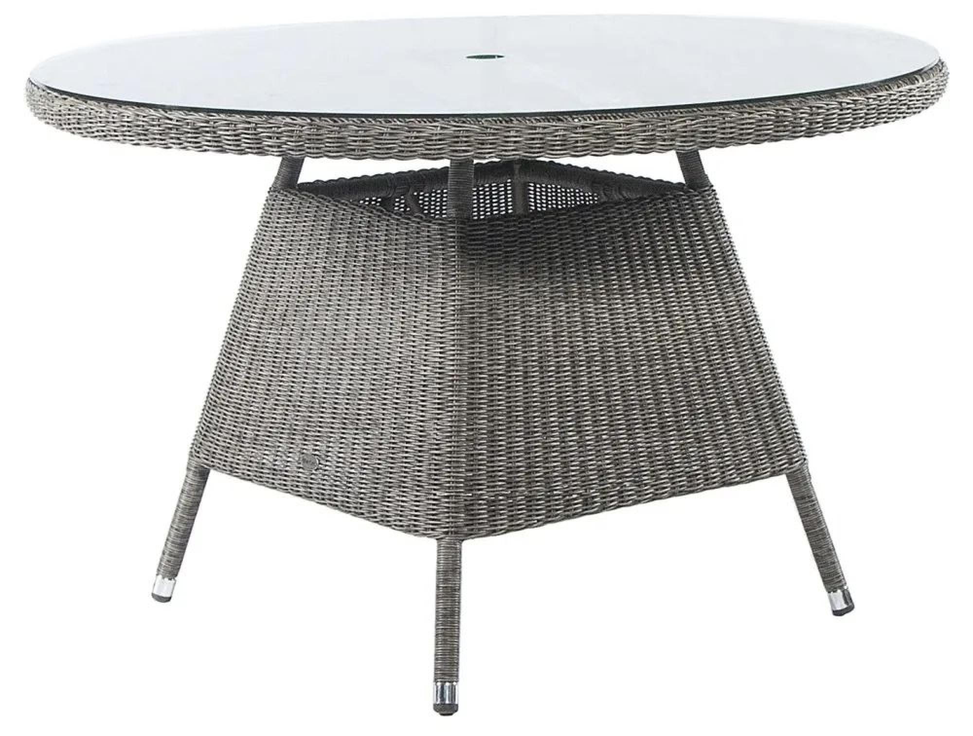 Product photograph of Alexander Rose Monte Carlo 120cm Round Dining Table With Glass from Choice Furniture Superstore.