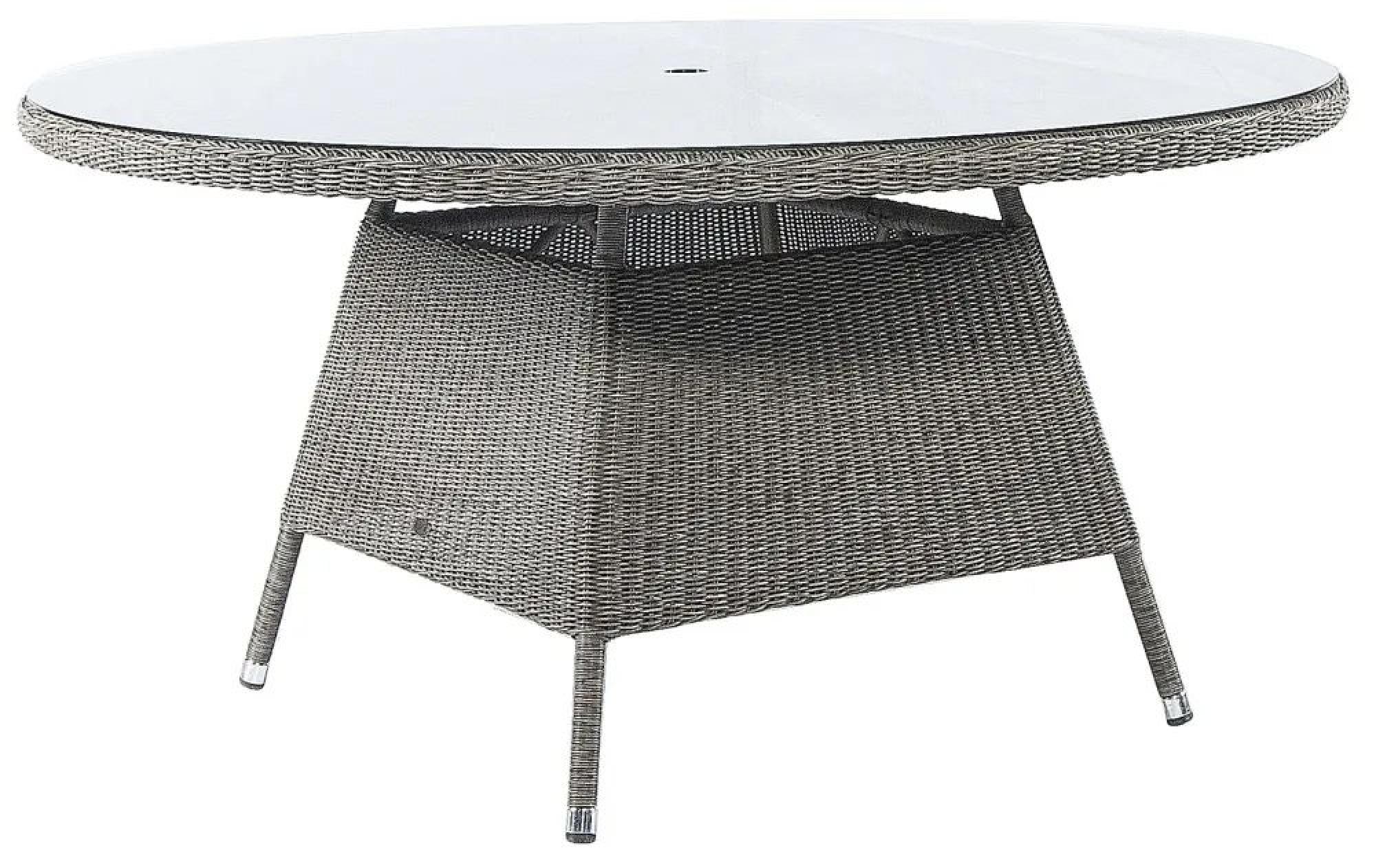 Product photograph of Alexander Rose Monte Carlo 150cm Round Dining Table With Glass from Choice Furniture Superstore.