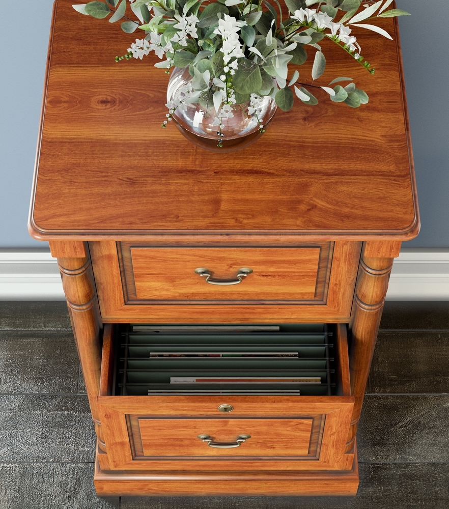 Product photograph of La Reine Mahogany 2 Drawer Filing Cabinet from Choice Furniture Superstore.
