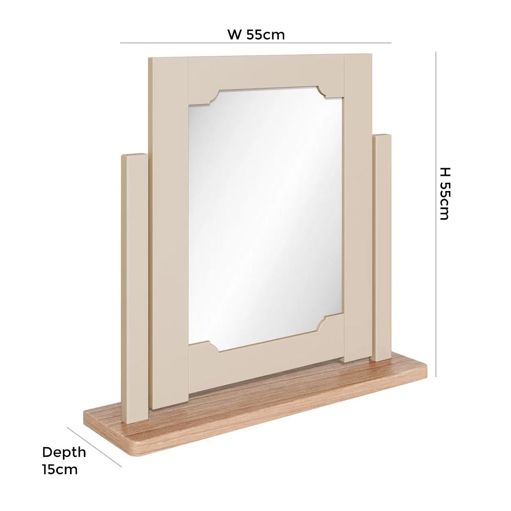 Product photograph of Harmony Cobblestone Painted Swivel Dressing Mirror from Choice Furniture Superstore.