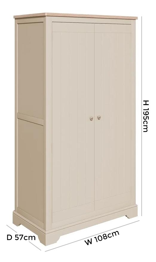 Product photograph of Harmony Cobblestone Painted Wardrobe from Choice Furniture Superstore.