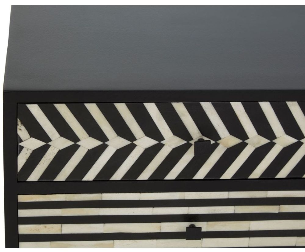Product photograph of Enlow Black Bone Inlay Acacia Tv Cabinet from Choice Furniture Superstore.