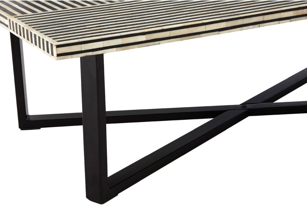 Product photograph of Enlow Sheesham Black Bone Inlay Coffee Table from Choice Furniture Superstore.