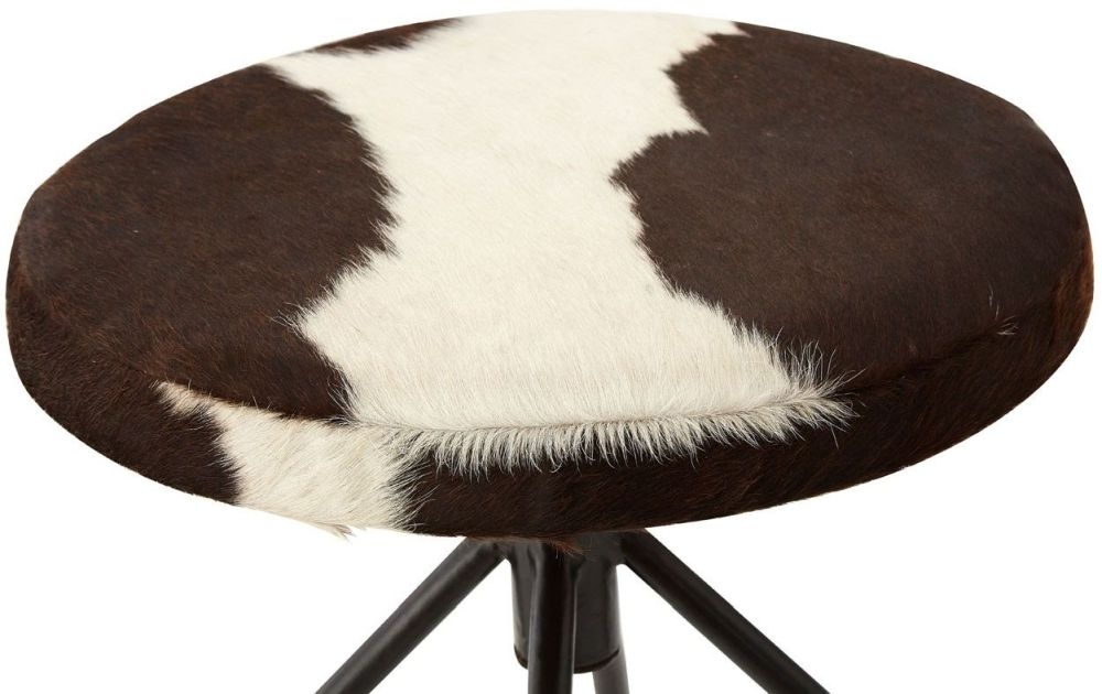 Product photograph of Enlow Cowhide Industrial Bar Stool from Choice Furniture Superstore.