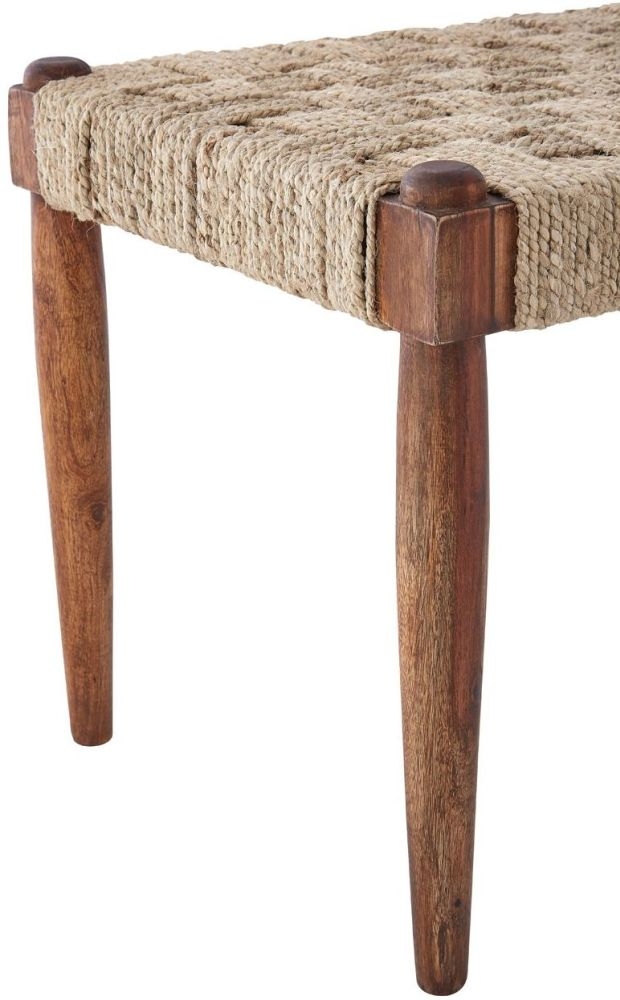 Product photograph of Enlow Natural Sheesham And Jute Wood Bench from Choice Furniture Superstore.