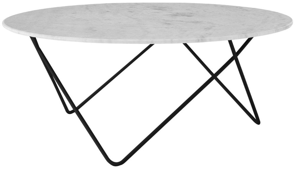 Product photograph of Enlow White Marble Top Round Coffee Table from Choice Furniture Superstore.