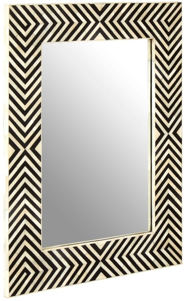 Product photograph of Enlow Sheesham Bone Inlay Frame Wall Mirror from Choice Furniture Superstore.