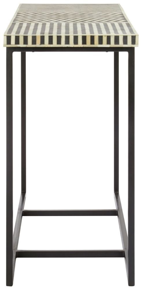 Product photograph of Enlow Black Bone Inlay Mango Console Table from Choice Furniture Superstore.