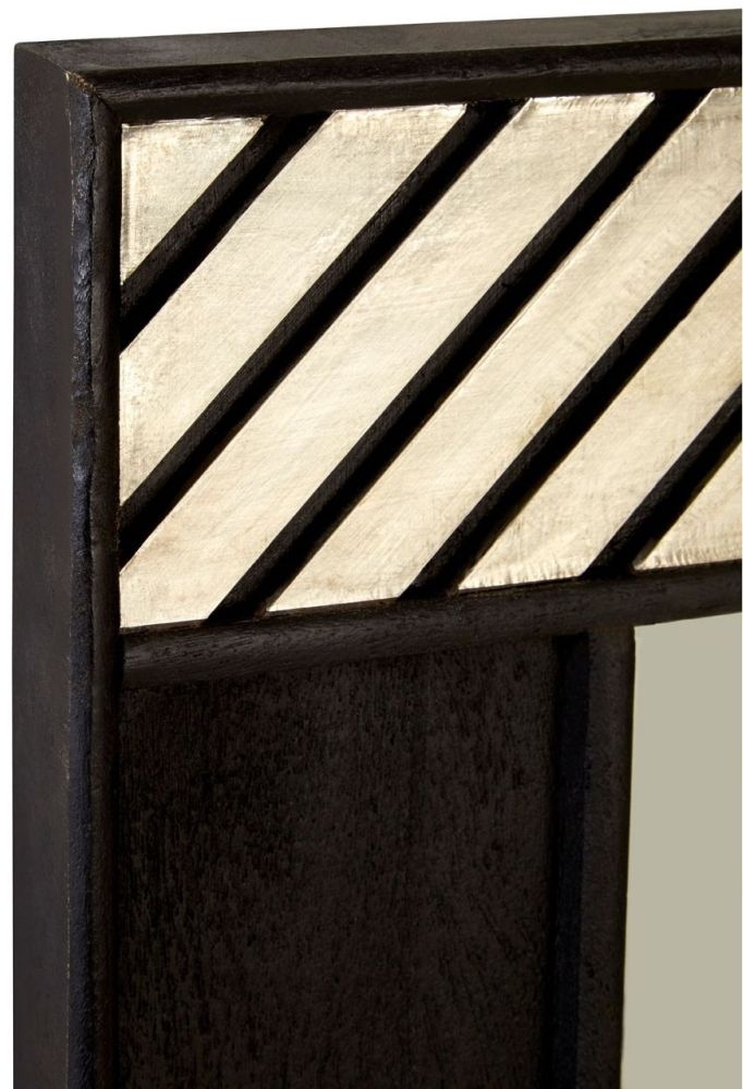 Product photograph of Enlow Black Mango Wood Wall Mirror from Choice Furniture Superstore.