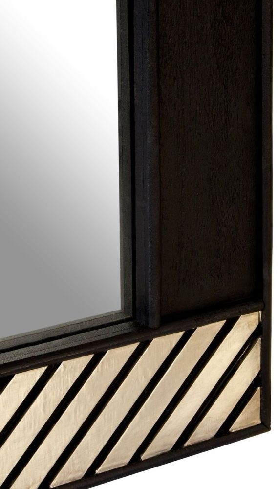 Product photograph of Enlow Black Mango Wood Wall Mirror from Choice Furniture Superstore.