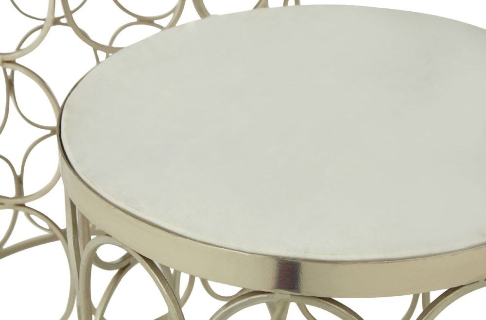 Product photograph of Bridgton Marble And Silver Side Tables Set Of 2 from Choice Furniture Superstore.