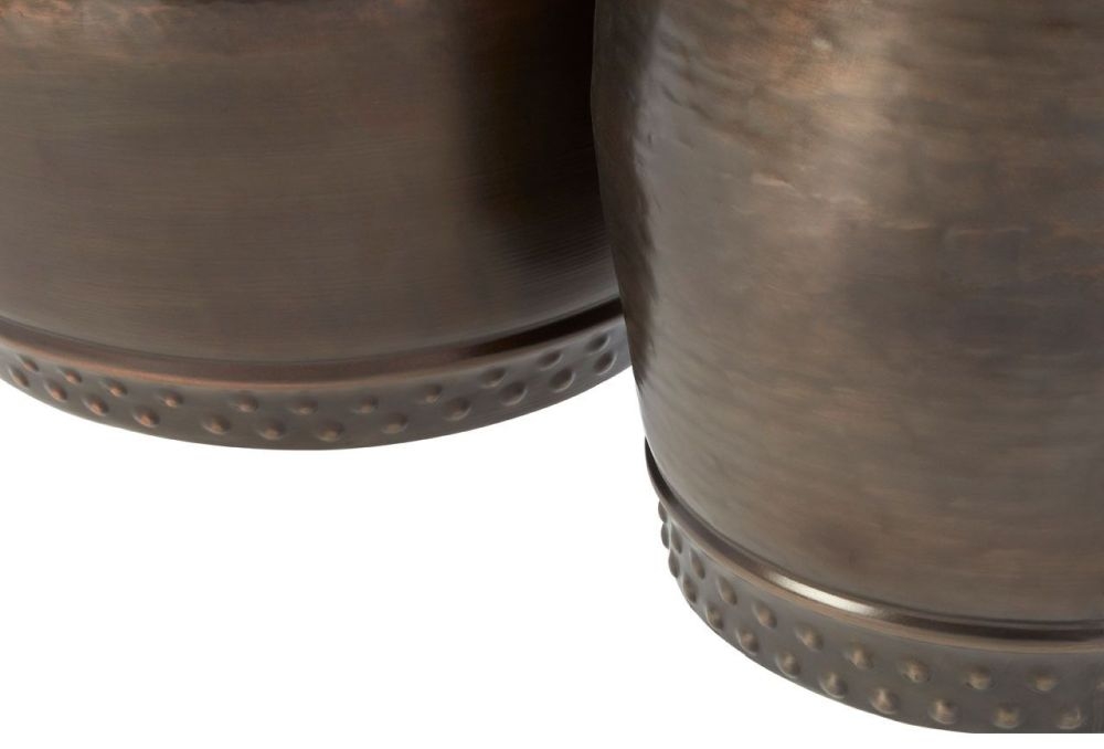 Product photograph of Bridgton Set Of 2 Rustic Brown Drum Side Tables from Choice Furniture Superstore.