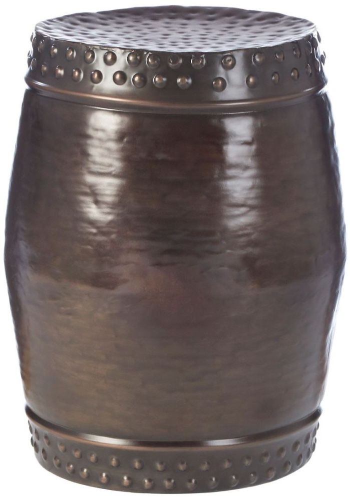Product photograph of Bridgton Set Of 2 Rustic Brown Drum Side Tables from Choice Furniture Superstore.