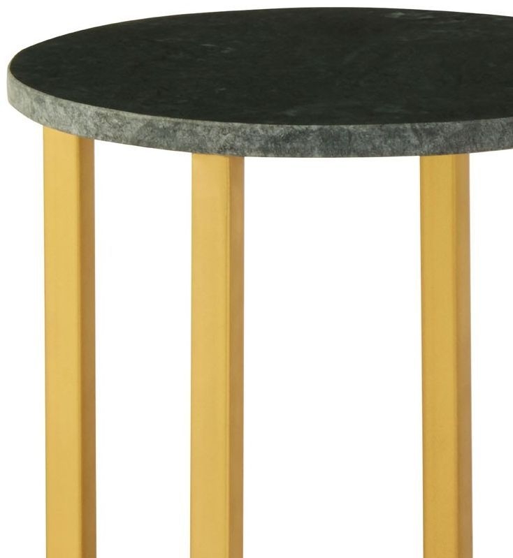 Product photograph of Bridgton Green Marble And Gold Lattice Large Side Table from Choice Furniture Superstore.
