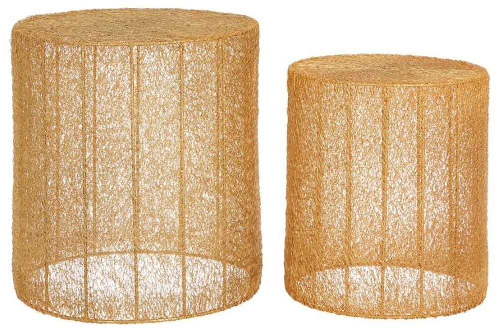 Product photograph of Bridgton Gold Side Tables Set Of 2 from Choice Furniture Superstore.