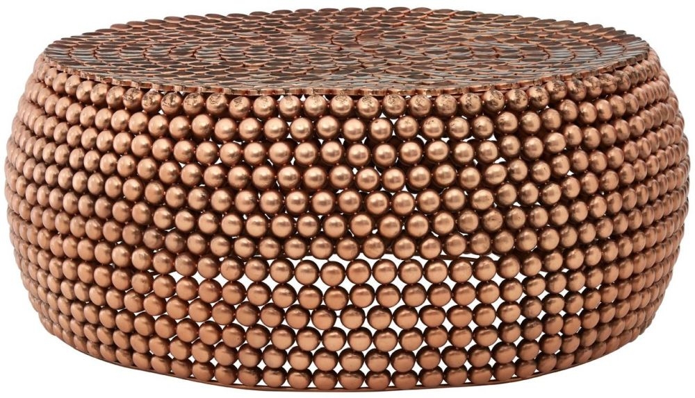 Product photograph of Bridgton Copper Beaded Coffee Table from Choice Furniture Superstore.